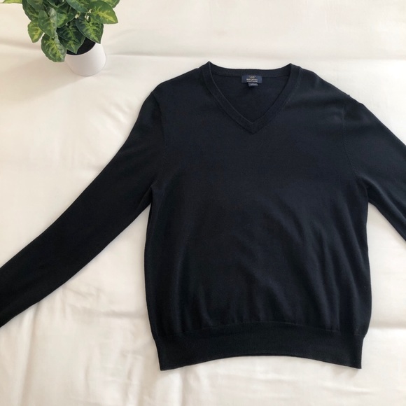 Men’s Brooks Brothers V-Neck Sweater Black Medium - Picture 2 of 4